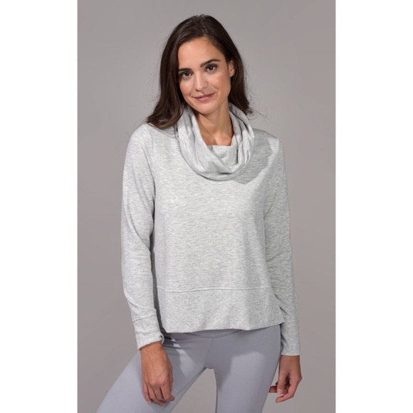 90 Degree Terry Brushed Cowl Neck Top Gray XL - Picture 1 of 5